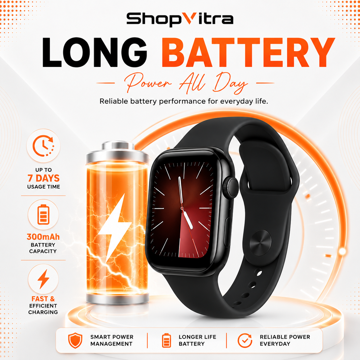 Long battery smartwatch