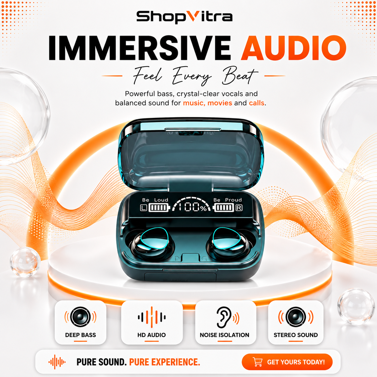 Immersive audio earbuds