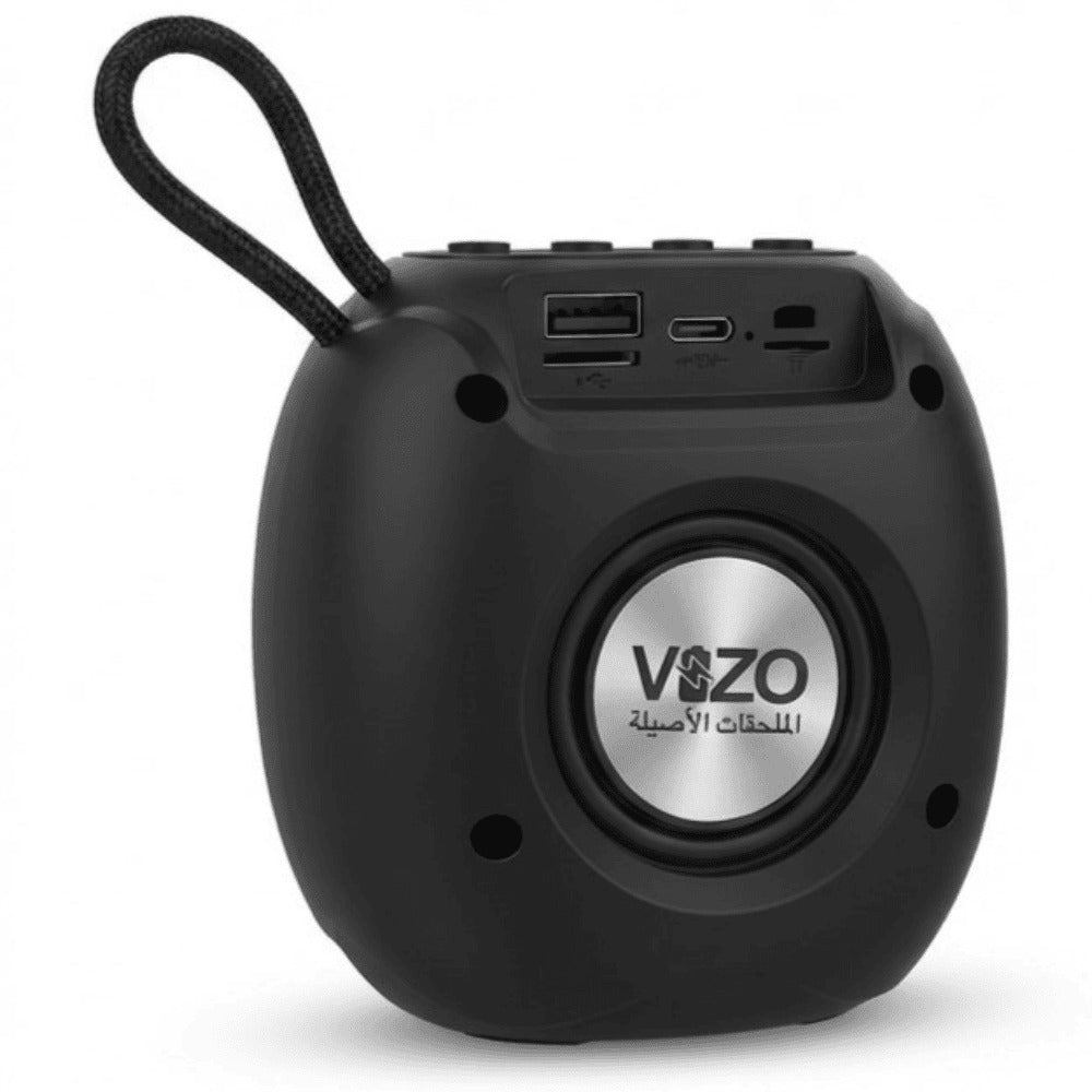 VEZO VSP-1002 black portable Bluetooth speaker front view